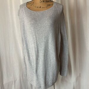 Lou & Grey Oversized Think Knit Pullover Sweater High Low Gray Women’s Sz M
